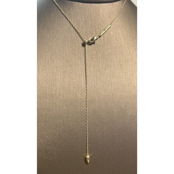 Kendra Scott Black Crystal Rock Black Star Pendant Necklace Gold Slide Adj New - Picture 7 of 10